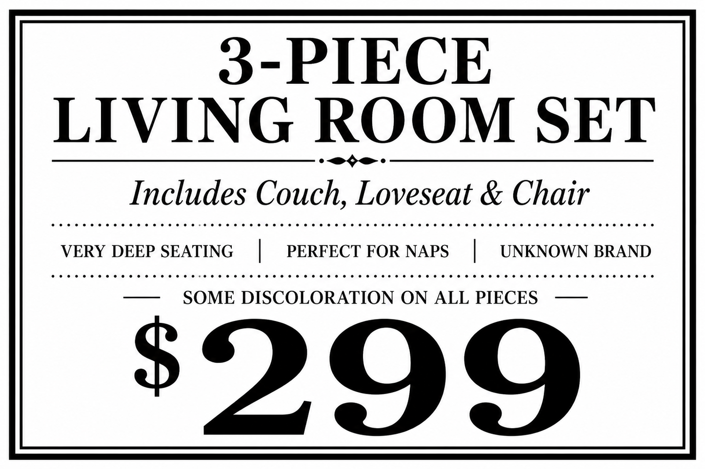 3-Piece Deep-Seated Living Room Set