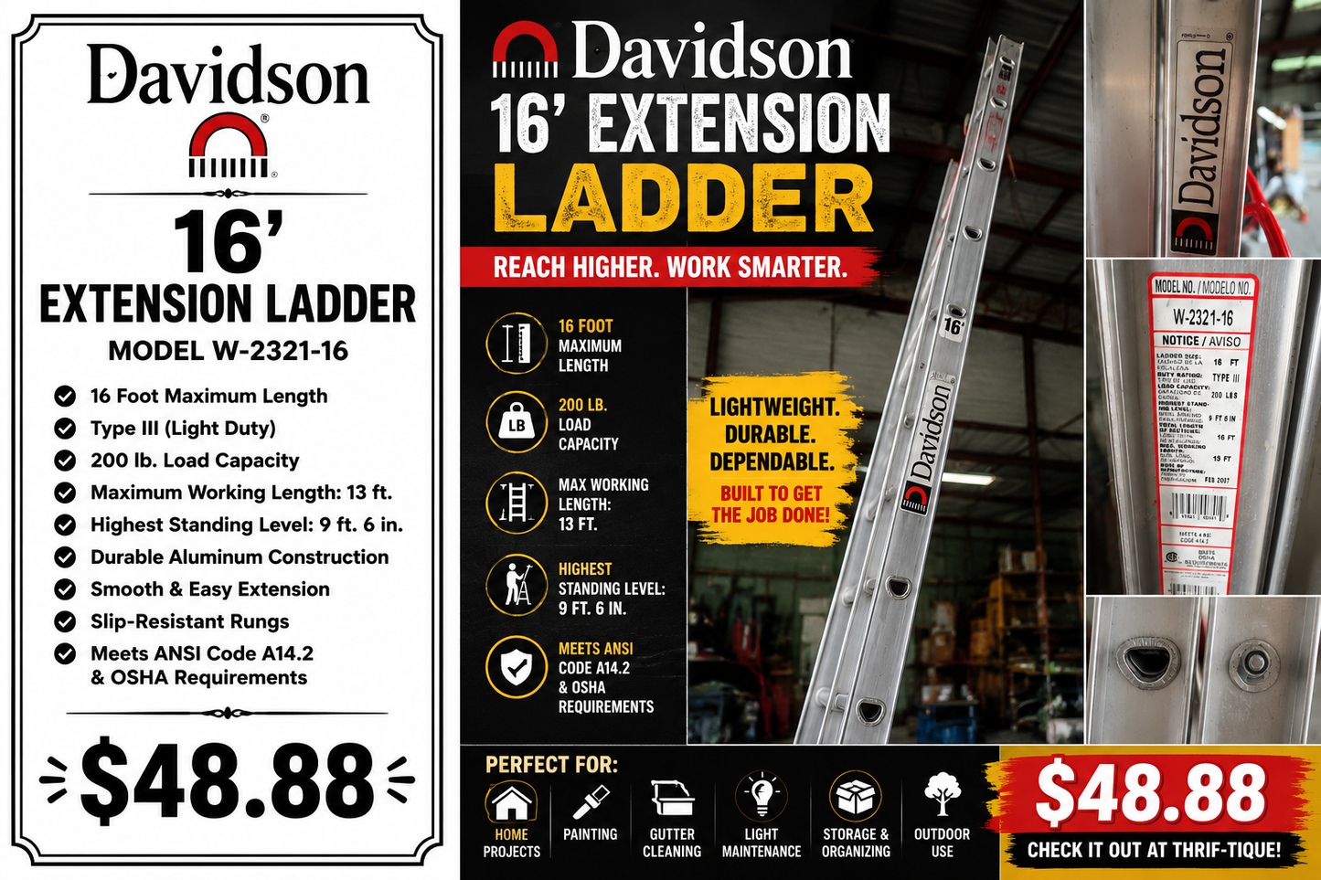 Davidson 16’ Extension Ladder