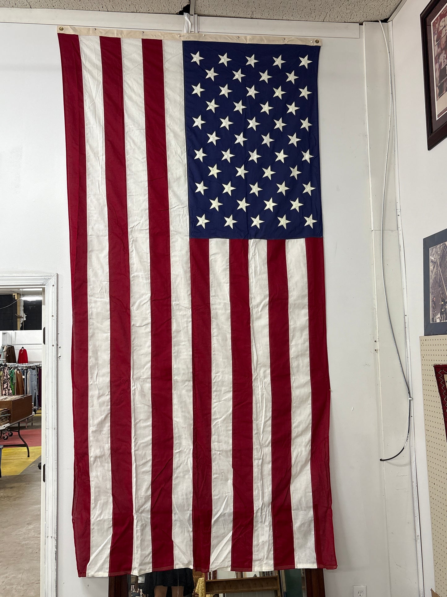 Vintage Embroidered American Flag - Large Commercial Grade