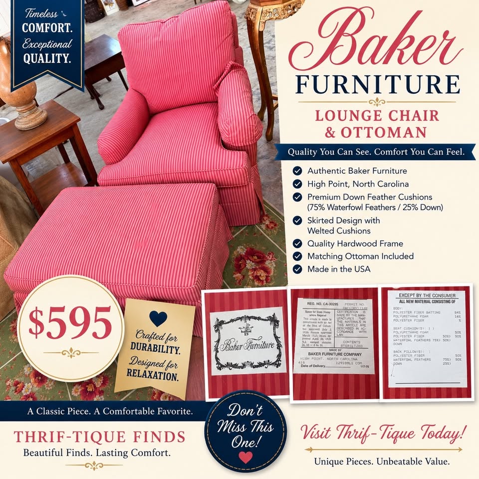Baker Furniture Lounge Chair & Ottoman – Premium Quality